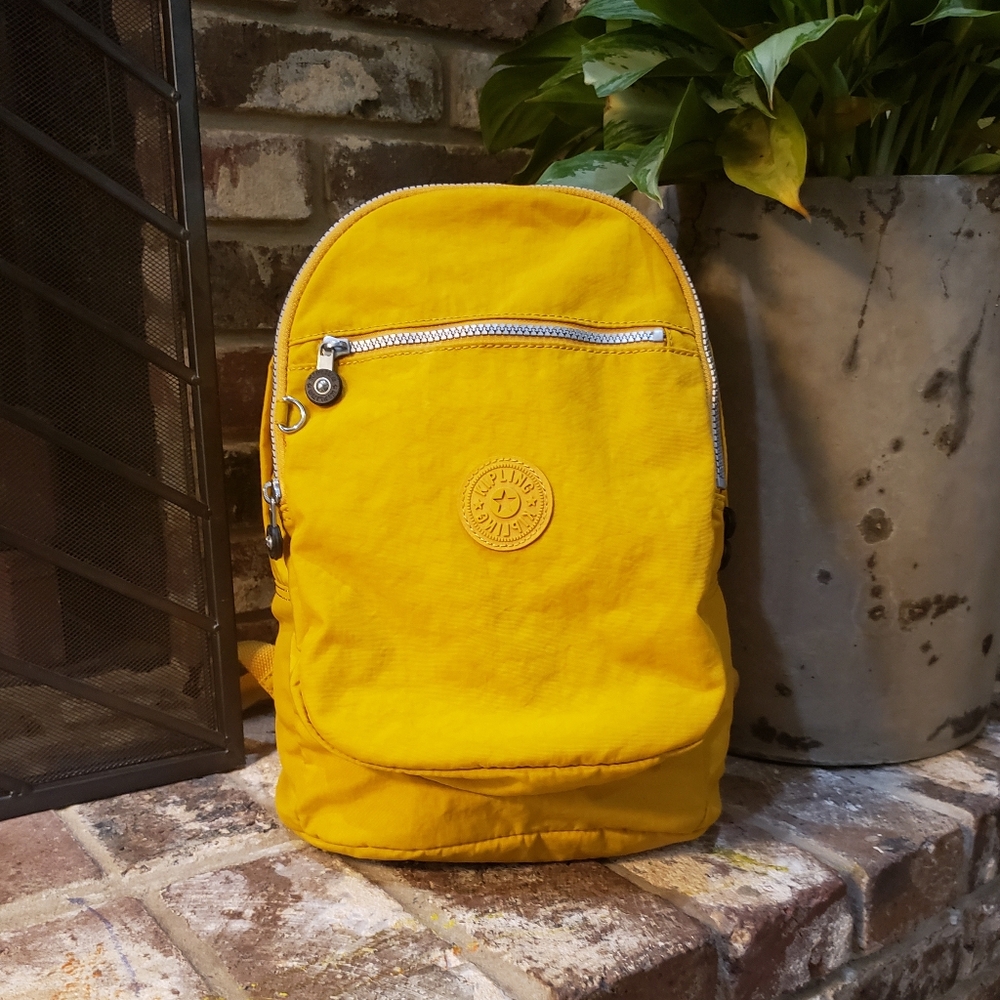 Kipling Yellow Backpack, Small, No Monkey. EUC!